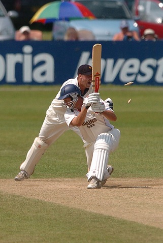 Glamorgan batsman Dean Cosker being stumped by Derbyshire wicketkeeper Jamie Pipe, 2006.